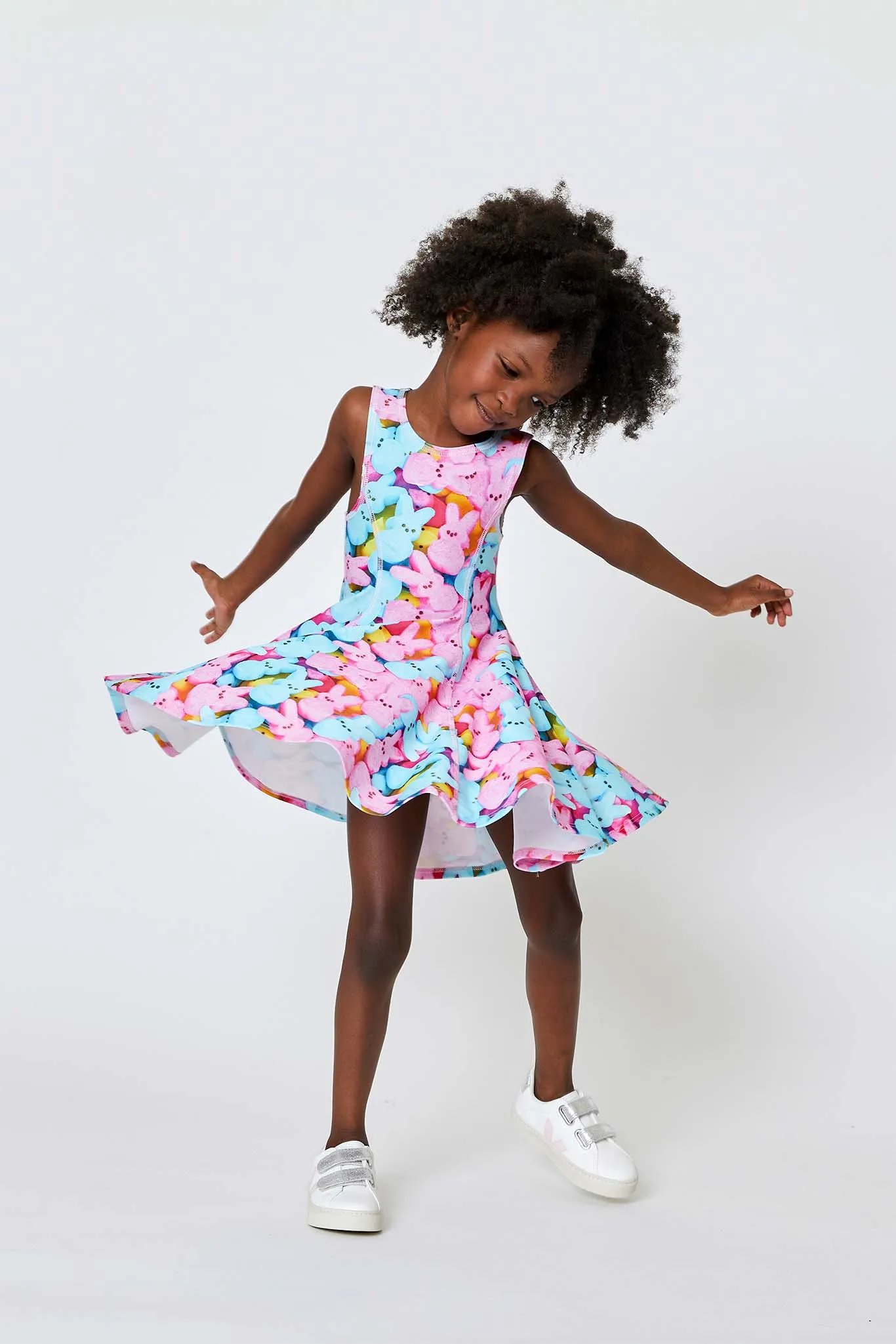 Kids Skater Dress in Marshmallow Bunnies