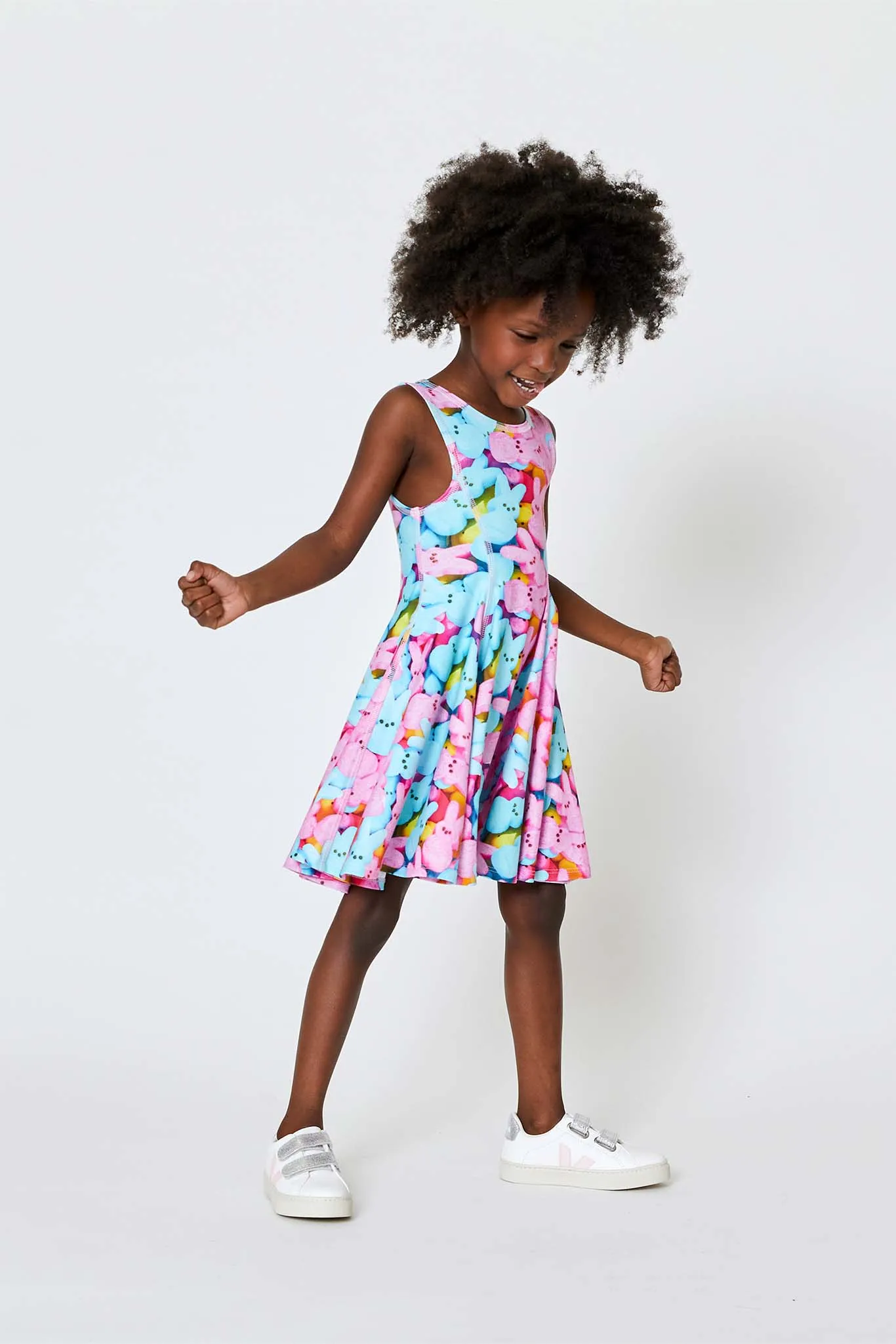 Kids Skater Dress in Marshmallow Bunnies