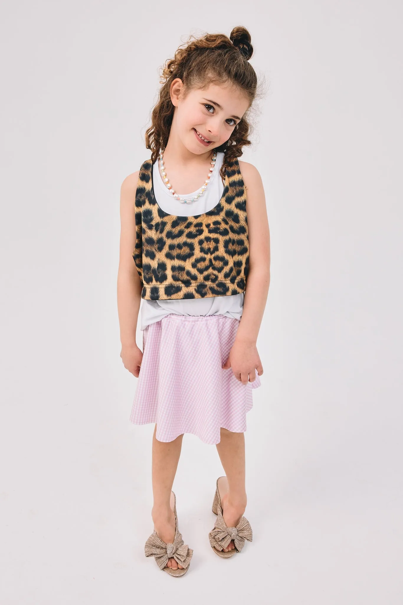 Kids Skater Skirt in Pink Gingham