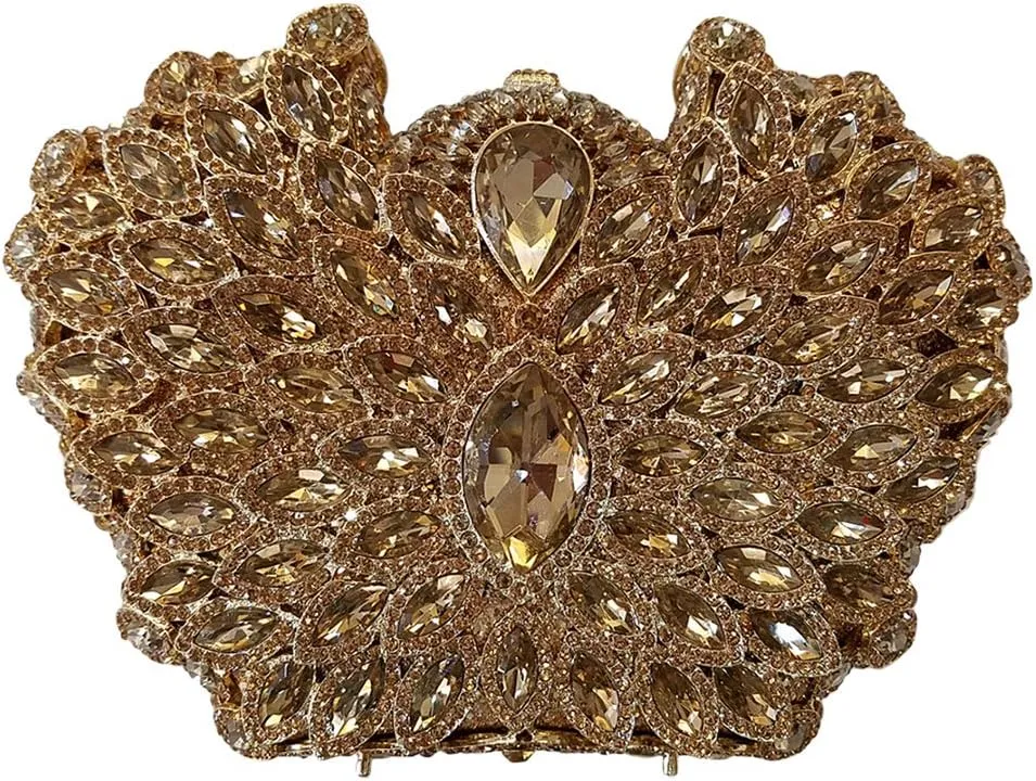 Ladies Crystal Clutch-Purse Rhinestone Wedding Chain Evening-Bag Luxury-Handbag