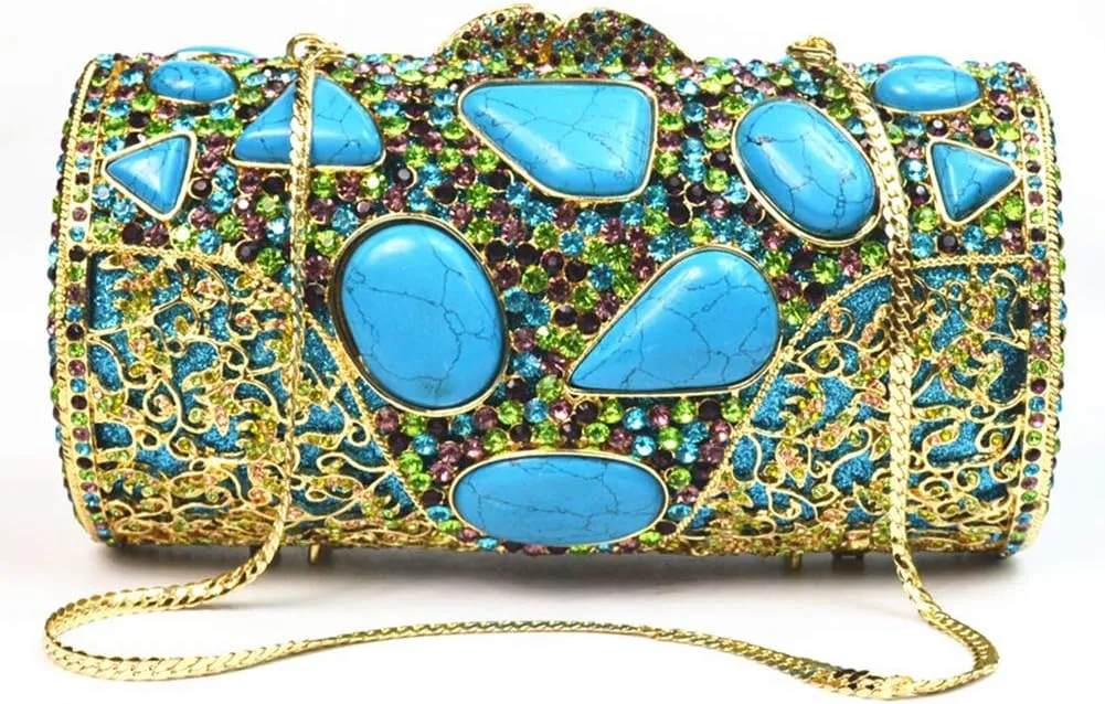 Ladies Evening-Bag Chain Rhinestone Wedding Clutch-Purse Luxury Handbag
