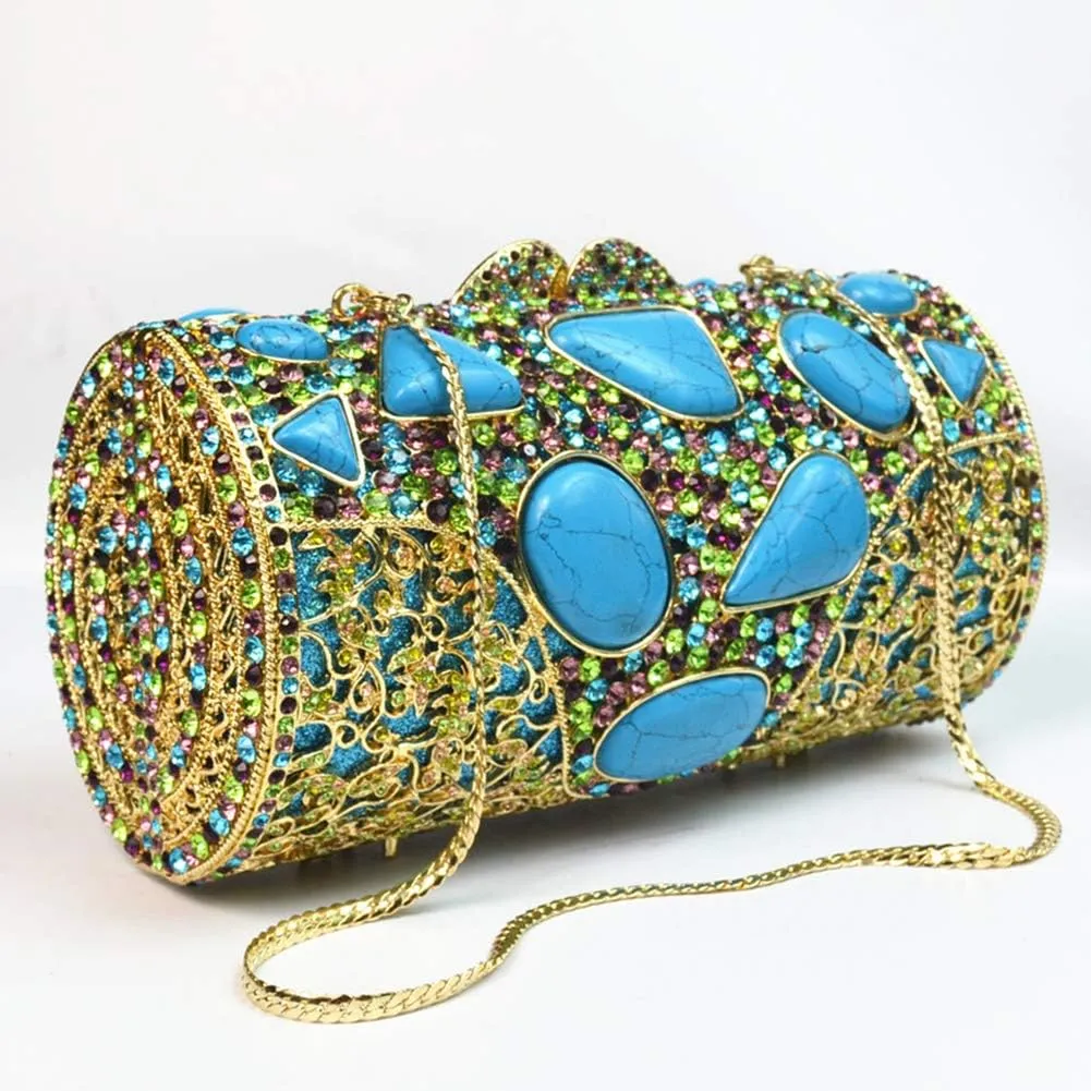Ladies Evening-Bag Chain Rhinestone Wedding Clutch-Purse Luxury Handbag
