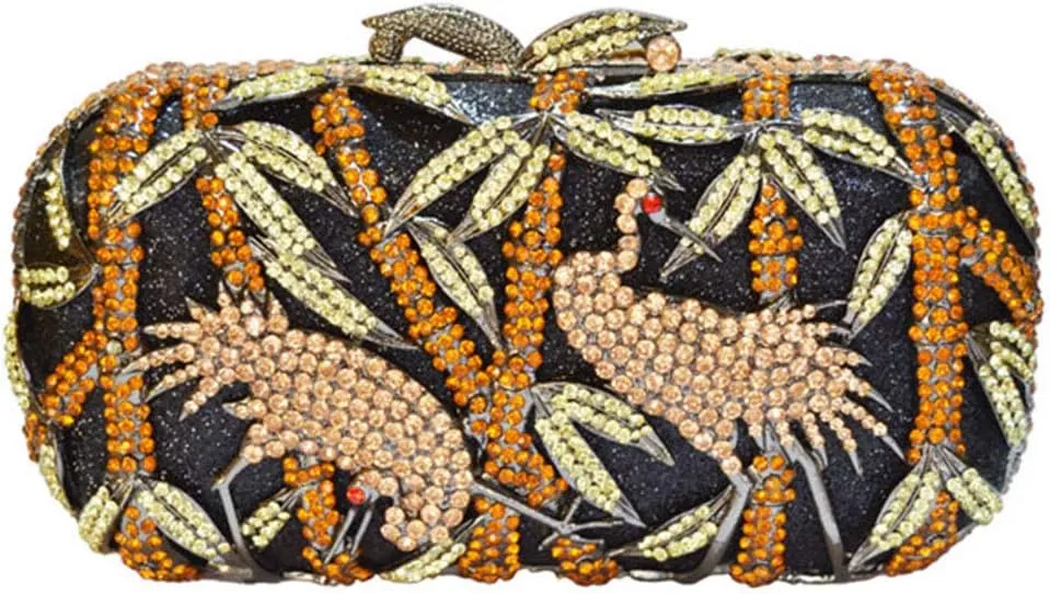 Ladies Evening-Bag Chain Wedding Diamond Clutch-Purse Crystal Woodpecker