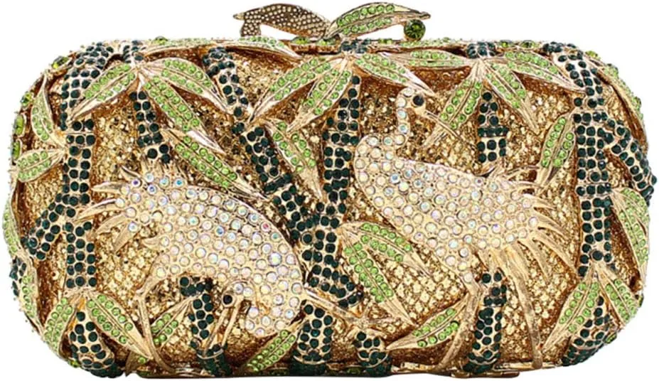 Ladies Evening-Bag Chain Wedding Diamond Clutch-Purse Crystal Woodpecker