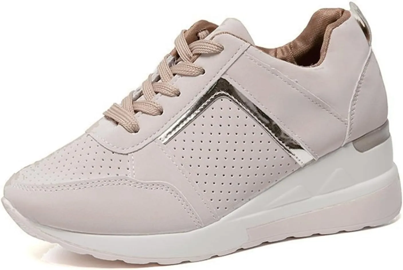 Ladmiple Shoes For Women Sneakers Trendy Low Top Lace Up Fashion Dressy Casual Summer Slip On Platform Walking Shoes