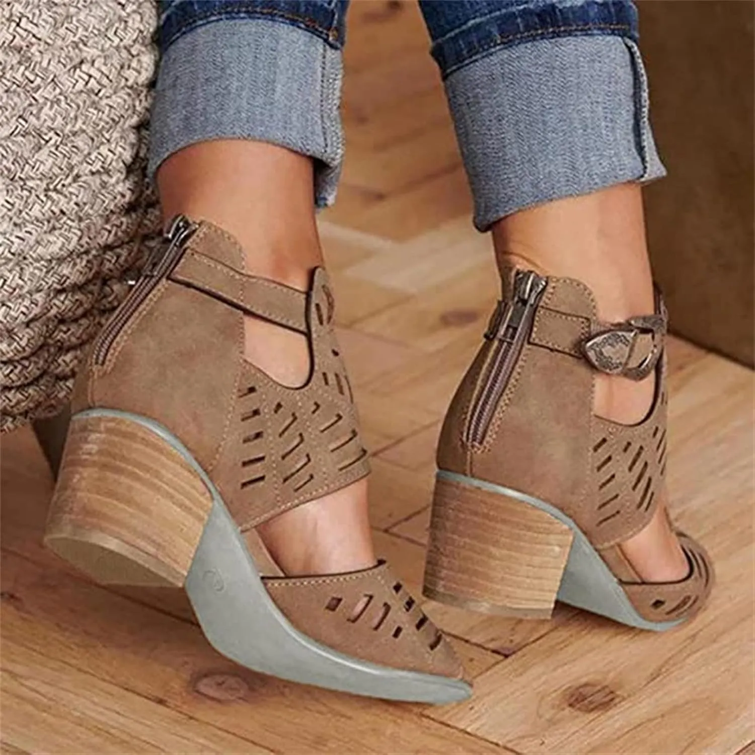 Ladmiple Summer Sandals for Women 2023 Comfy Platform Ankle Strap Cutout Wedge Sandal Open Toe Dressy High Heel Wedges