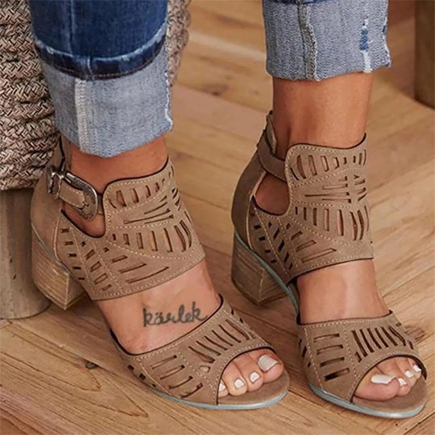 Ladmiple Summer Sandals for Women 2023 Comfy Platform Ankle Strap Cutout Wedge Sandal Open Toe Dressy High Heel Wedges
