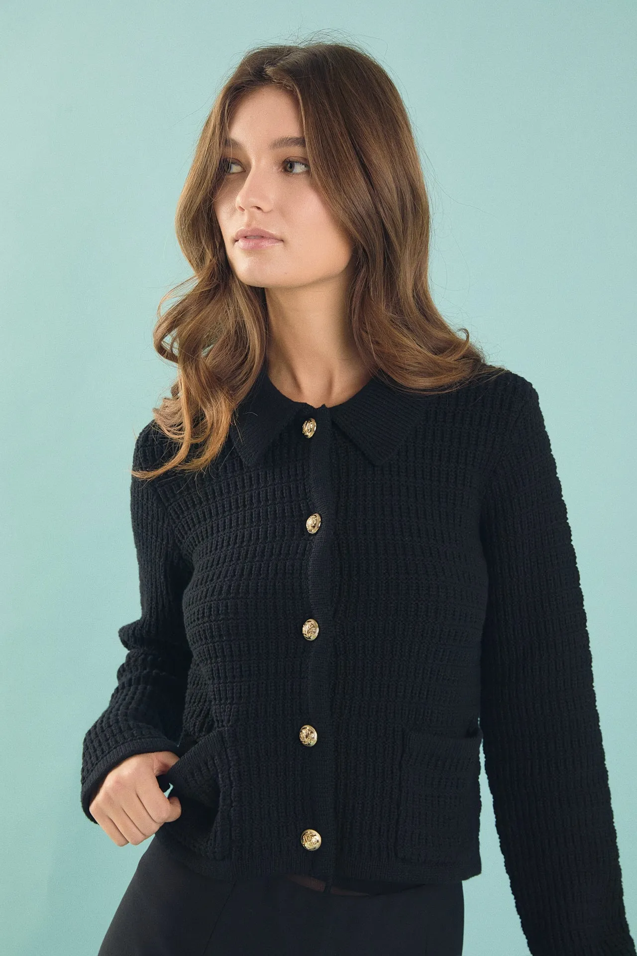 Lanie Knit Sweater Collared Jacket