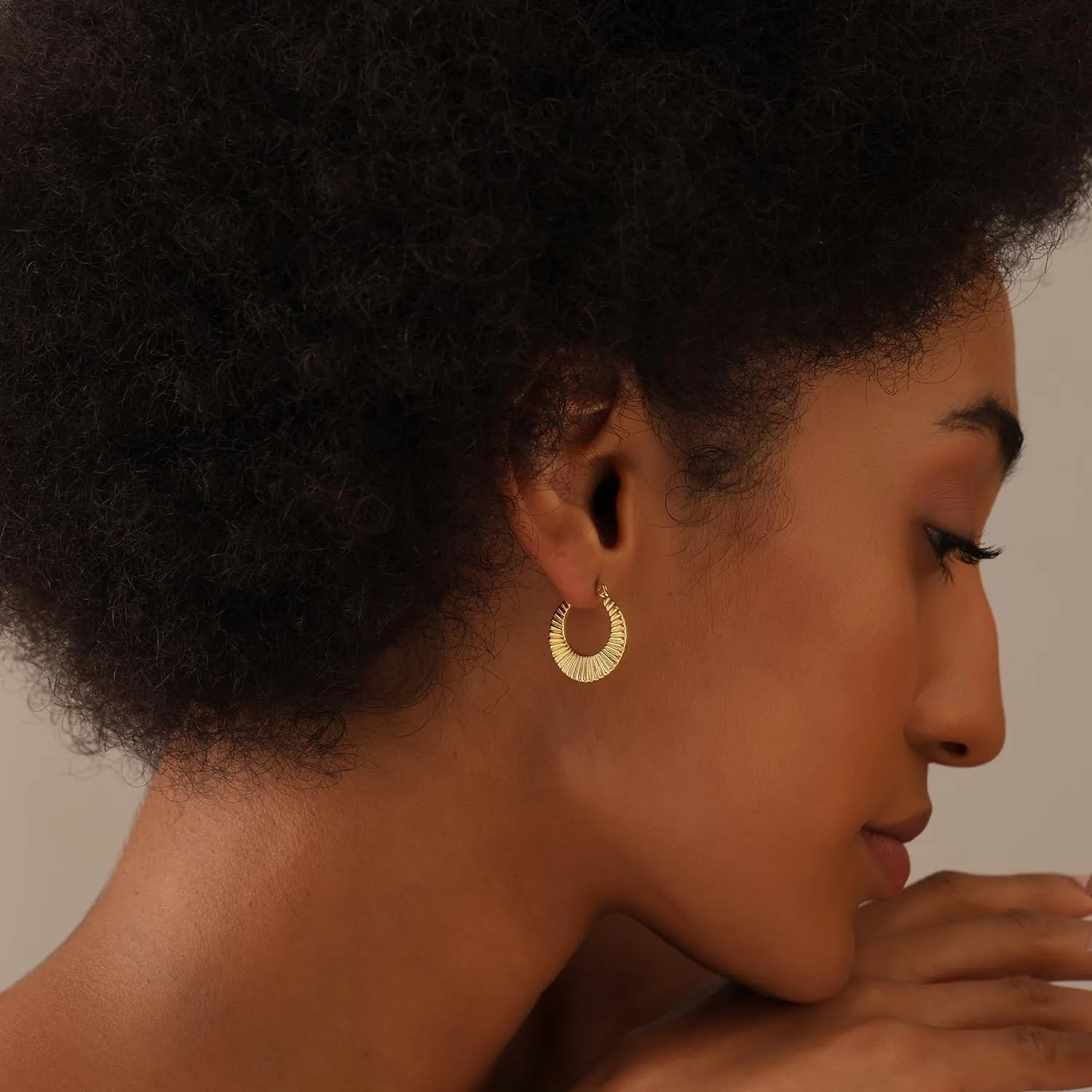 LeCalla 925 Sterling Silver Diamond Cut Hoop Earrings | Hypoallergenic Small Click-Top Jewelry | Handmade Hammered Textured Earring Hoops for Women