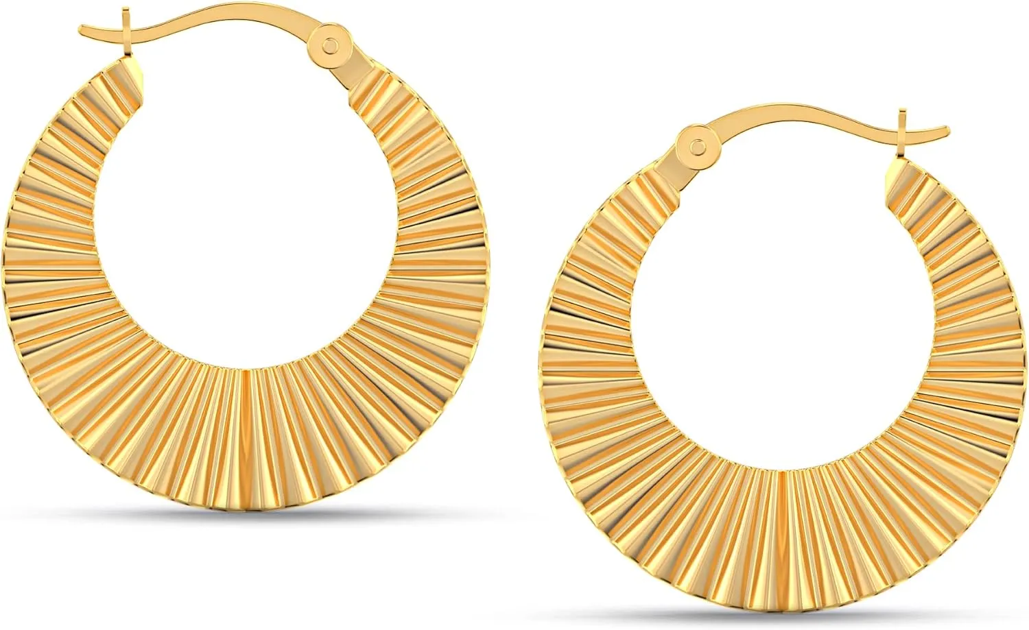 LeCalla 925 Sterling Silver Diamond Cut Hoop Earrings | Hypoallergenic Small Click-Top Jewelry | Handmade Hammered Textured Earring Hoops for Women