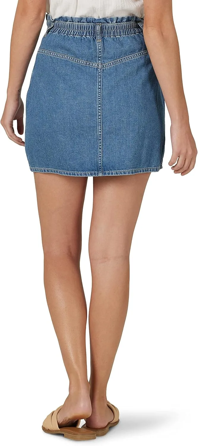 Lee Women's High-Rise Paperbag Mini Jean Skirt