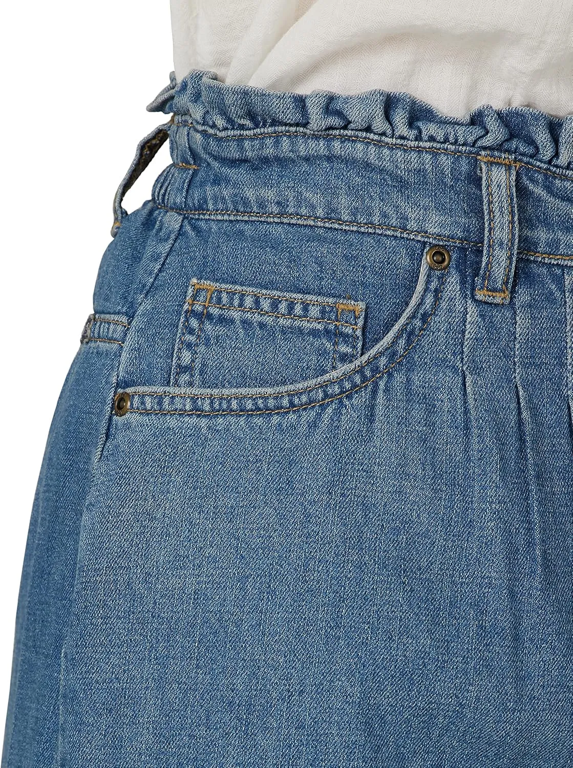 Lee Women's High-Rise Paperbag Mini Jean Skirt