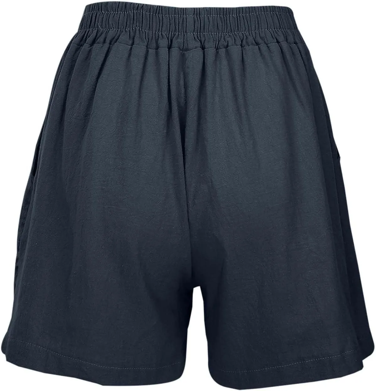 Linen Flowy Shorts for Women Summer Elastic High Waisted Casual Baggy Shorts Trendy Comfort Lounge Skorts with Pockets