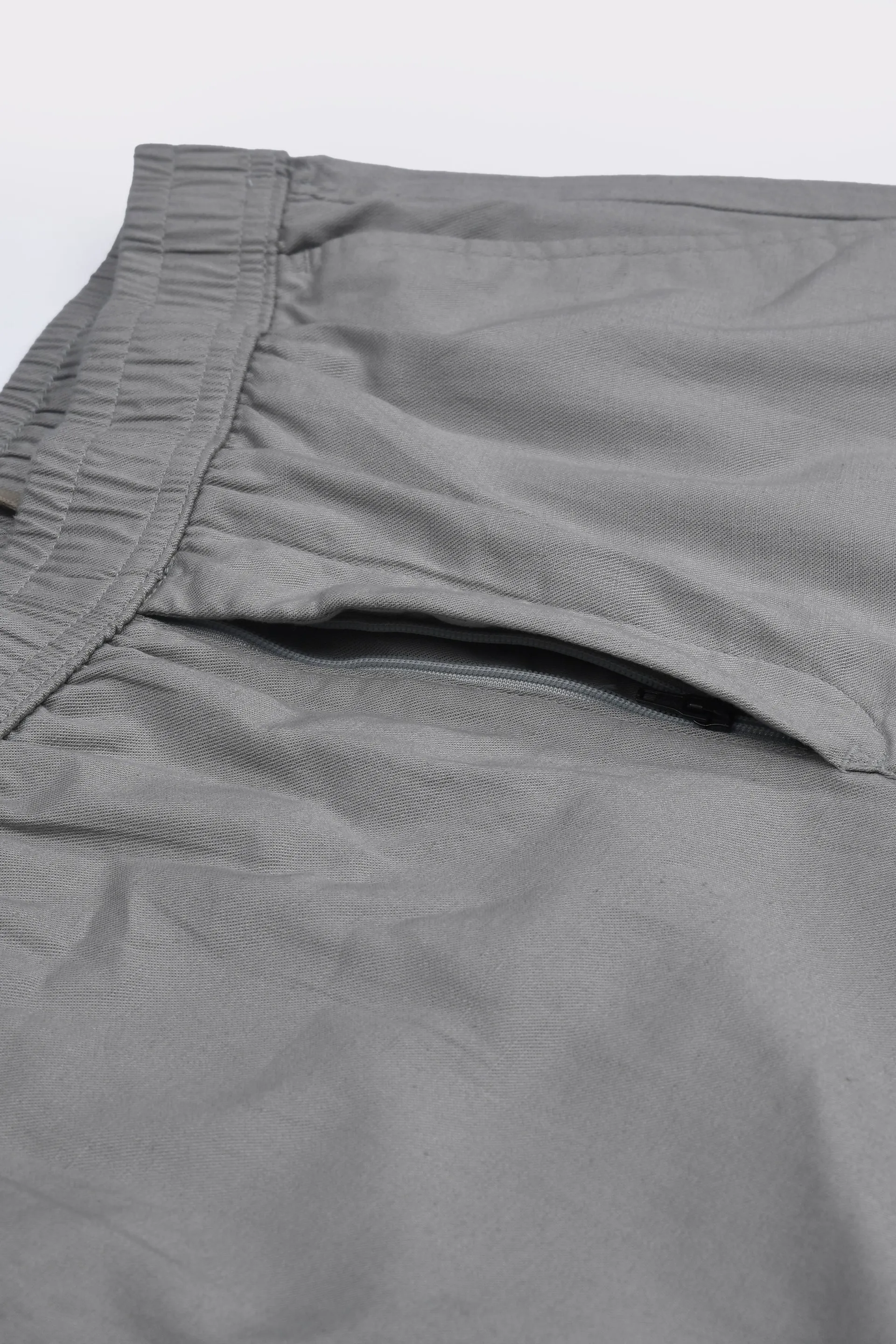 LINEN FUSED TAILORED PANTS IN GREY