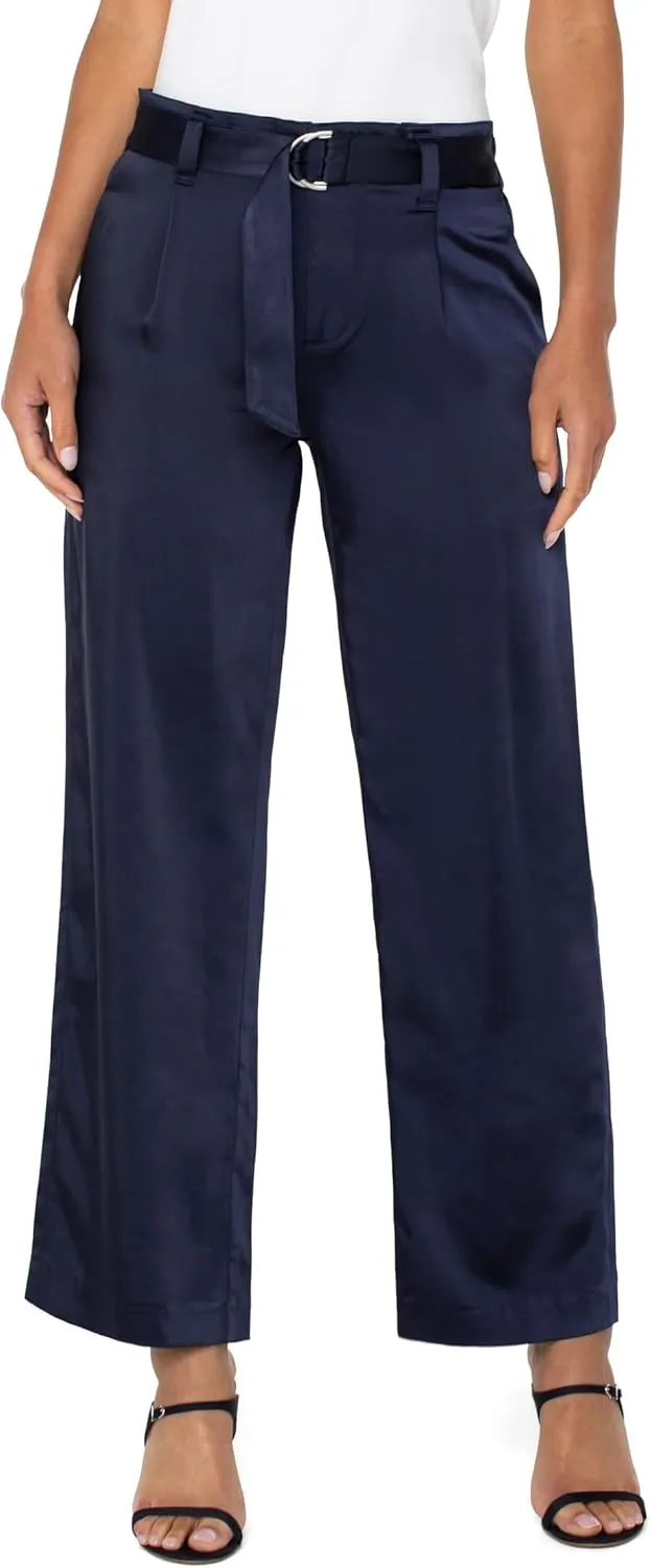 Liverpool Women's Belted Paperbag Wide Leg Pant 30"