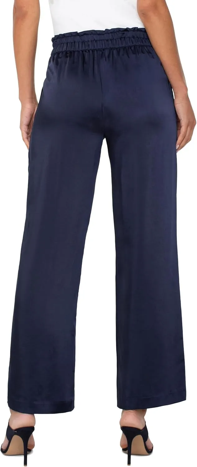 Liverpool Women's Belted Paperbag Wide Leg Pant 30"