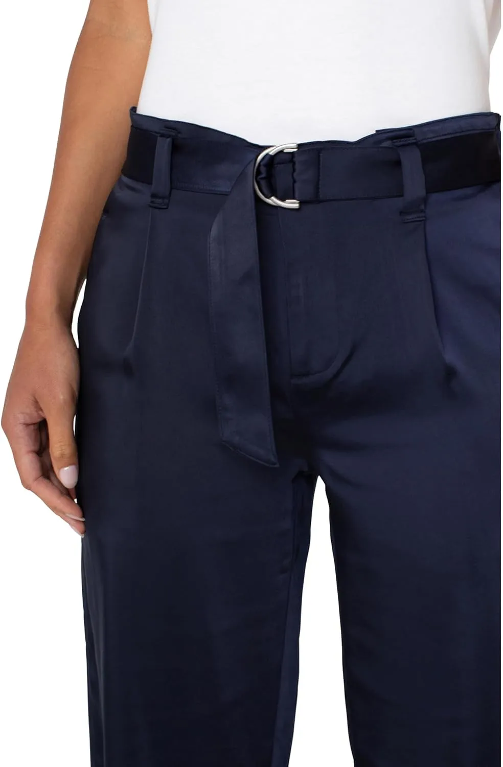 Liverpool Women's Belted Paperbag Wide Leg Pant 30"
