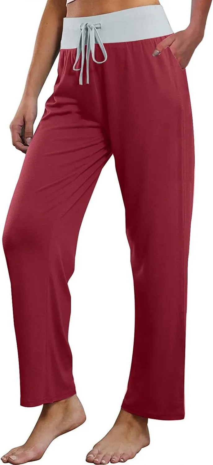 Loose Fit for Women Fall Summer Sport Athletic High Cut Flare Wide Leg Trousers Pants Women 2025