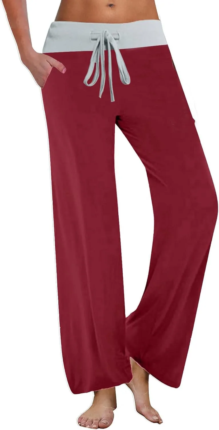 Loose Fit for Women Fall Summer Sport Athletic High Cut Flare Wide Leg Trousers Pants Women 2025