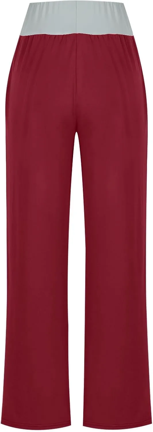 Loose Fit for Women Fall Summer Sport Athletic High Cut Flare Wide Leg Trousers Pants Women 2025