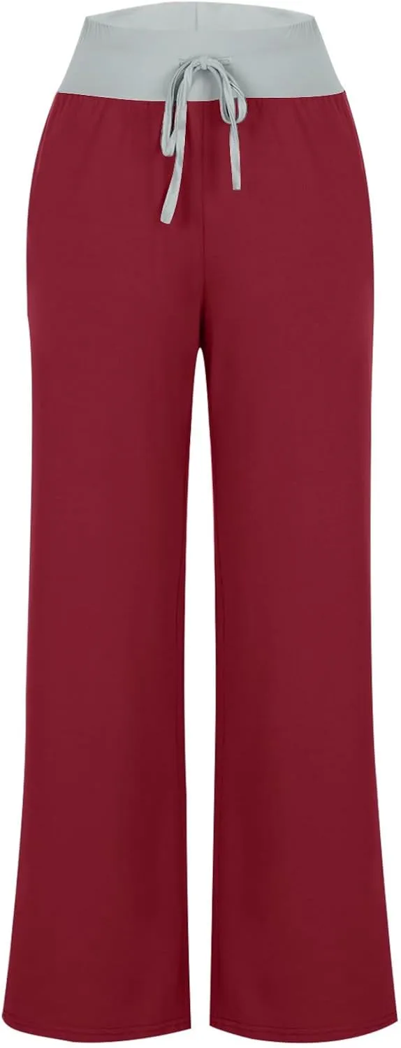 Loose Fit for Women Fall Summer Sport Athletic High Cut Flare Wide Leg Trousers Pants Women 2025