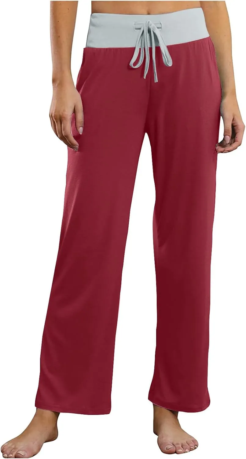 Loose Fit for Women Fall Summer Sport Athletic High Cut Flare Wide Leg Trousers Pants Women 2025