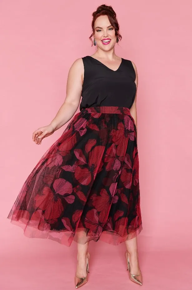 Marseille Pink Hibiscus Skirt