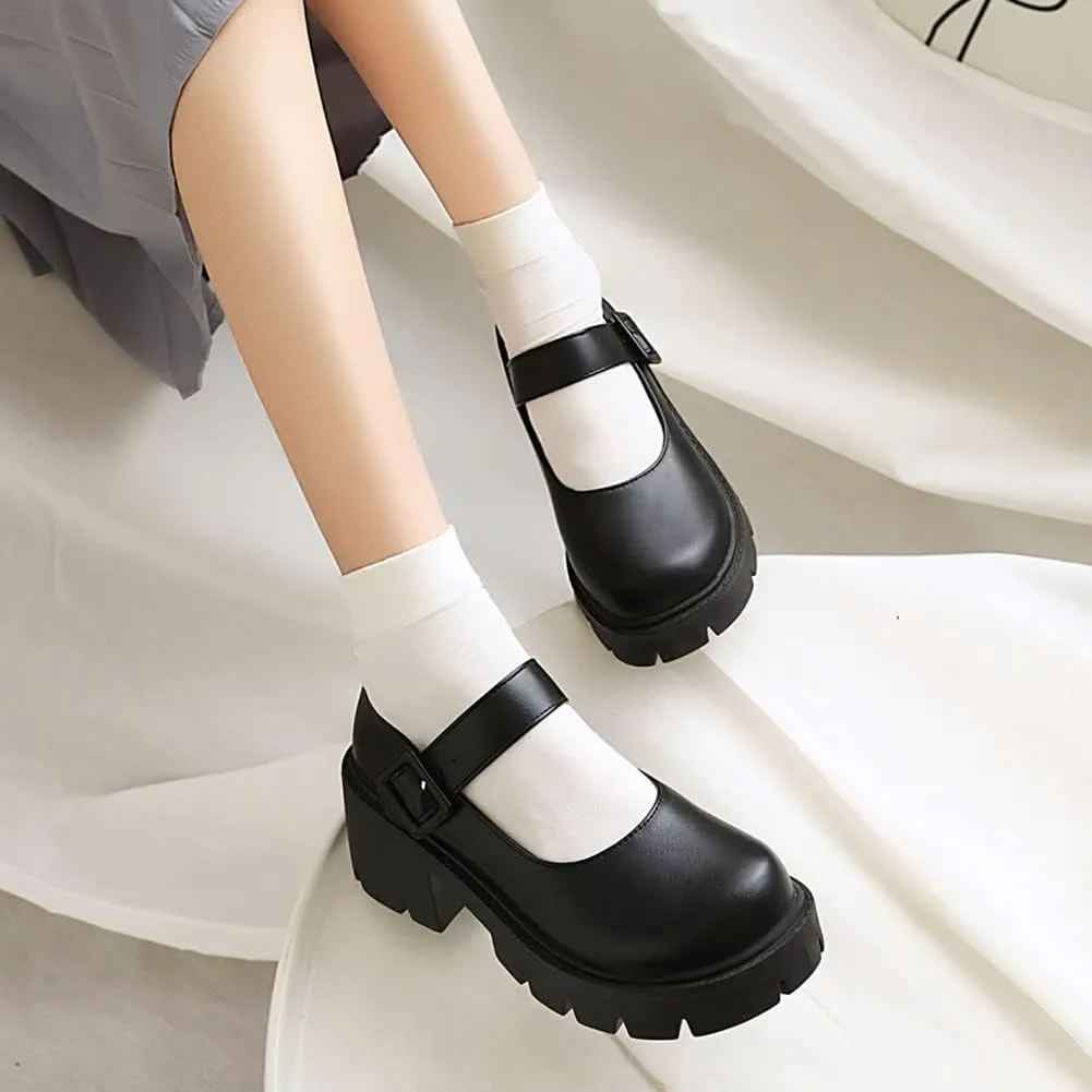 Mary Jane Platform Shoes for Women Wedges Lolita Shoes School Shoes