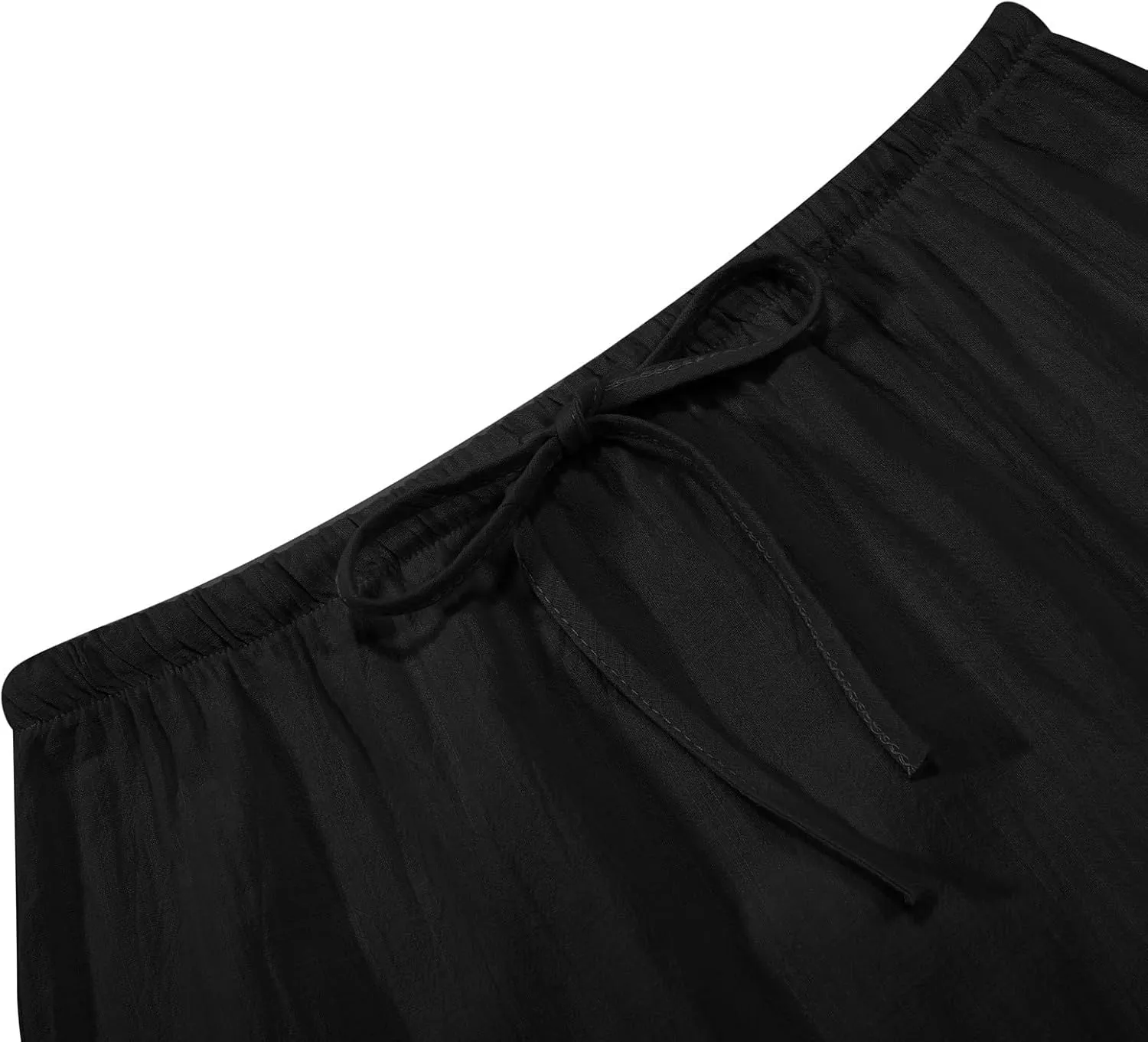 Maxi Skirts for Women Summer Trendy Linen Beach Casual Dresses Low Waist Drawstring Cute Boho Flowy Long A Line Skirt