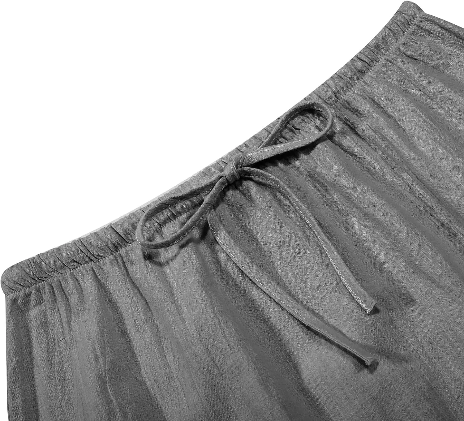 Maxi Skirts for Women Summer Trendy Linen Beach Casual Dresses Low Waist Drawstring Cute Boho Flowy Long A Line Skirt