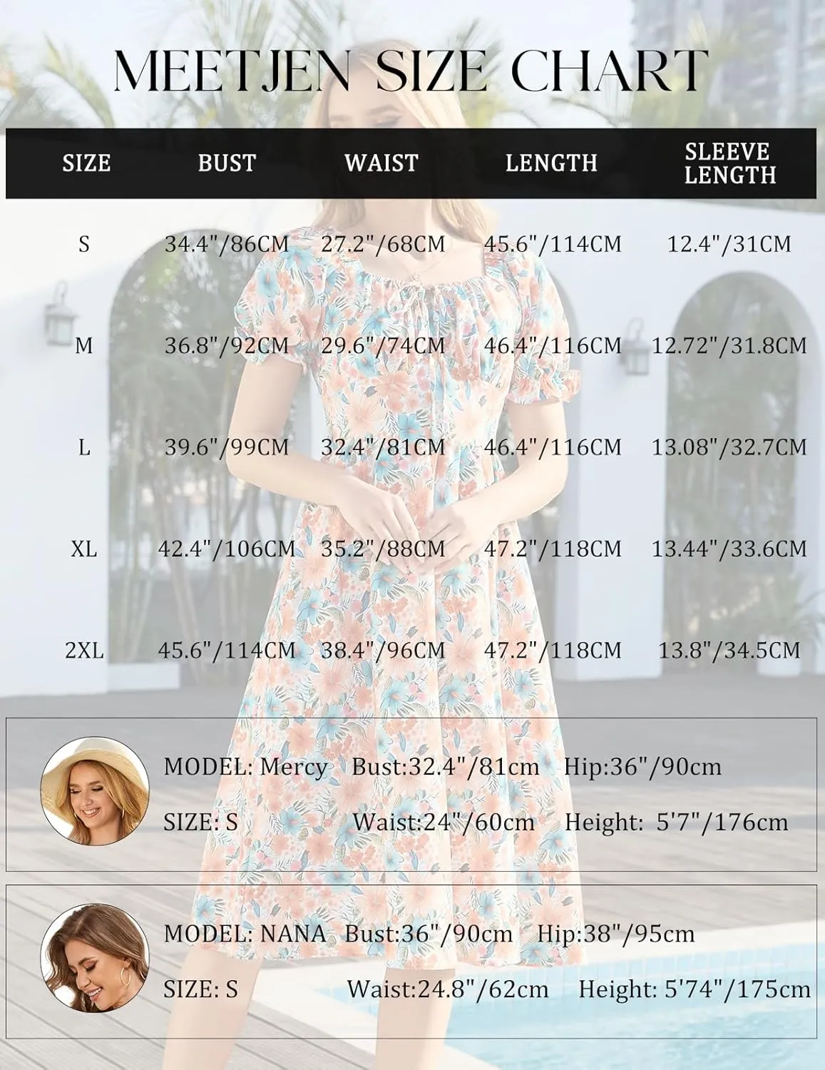 Meetjen Women's Floral Summer Beach Dress Midi Casual Short Sleeves Flowy A Line Dresses 2025 Boho Sundresses