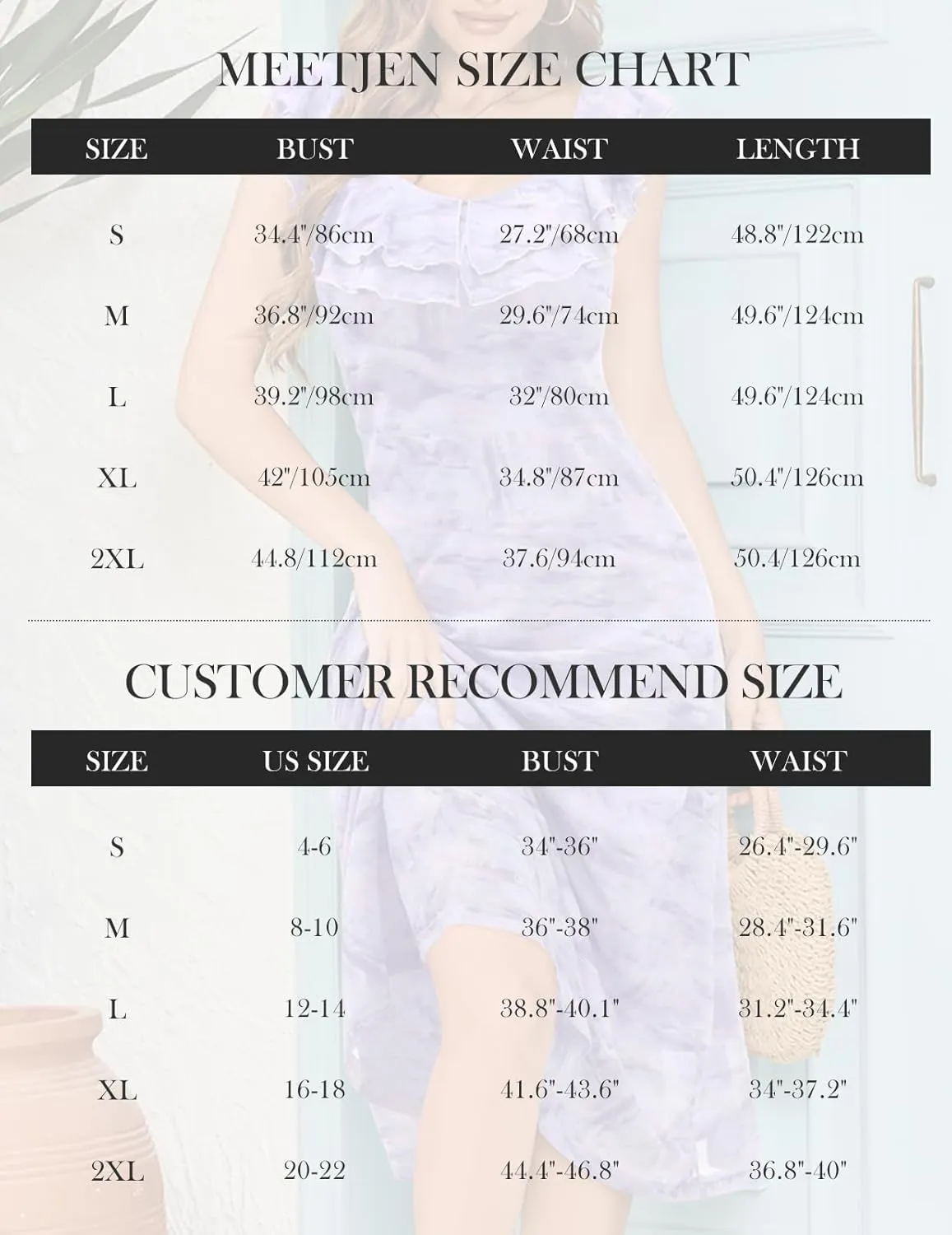 Meetjen Women's Summer Midi Floral Dress 2025 Ruffle Boho Sundresses Flowy Mesh Beach Wedding Guest Dresses