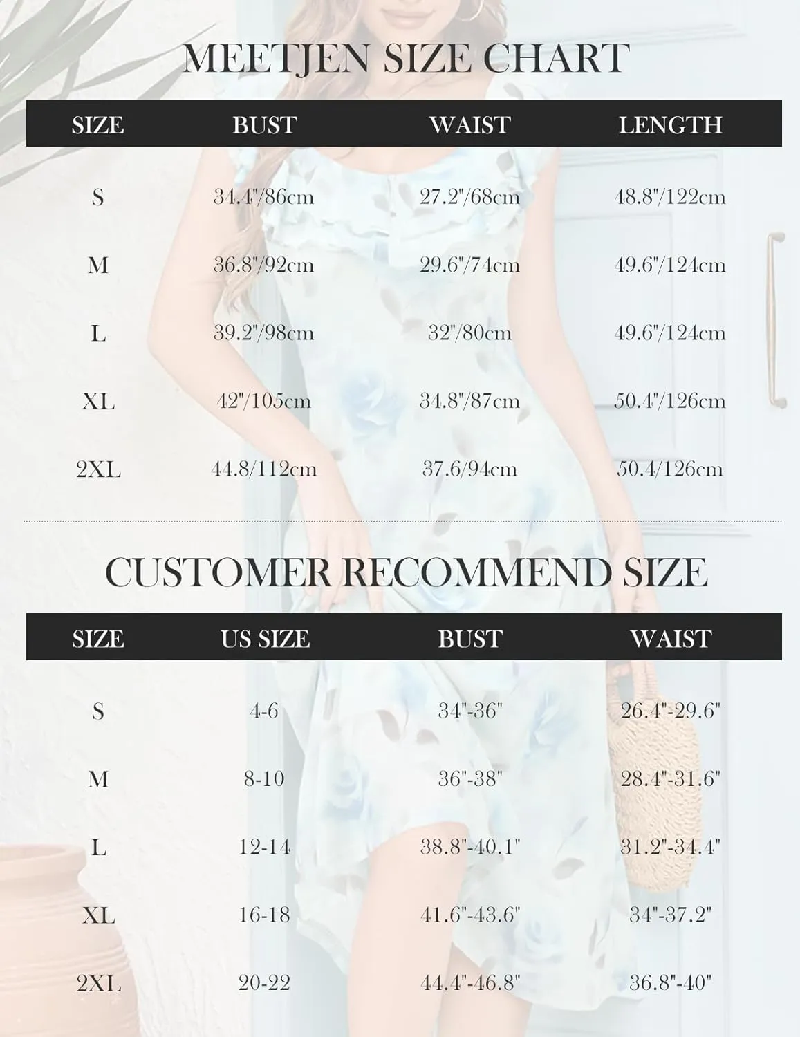 Meetjen Women's Summer Midi Floral Dress 2025 Ruffle Boho Sundresses Flowy Mesh Beach Wedding Guest Dresses