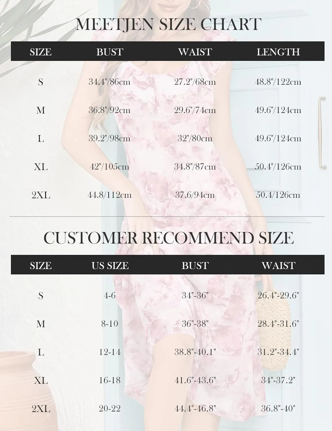 Meetjen Women's Summer Midi Floral Dress 2025 Ruffle Boho Sundresses Flowy Mesh Beach Wedding Guest Dresses