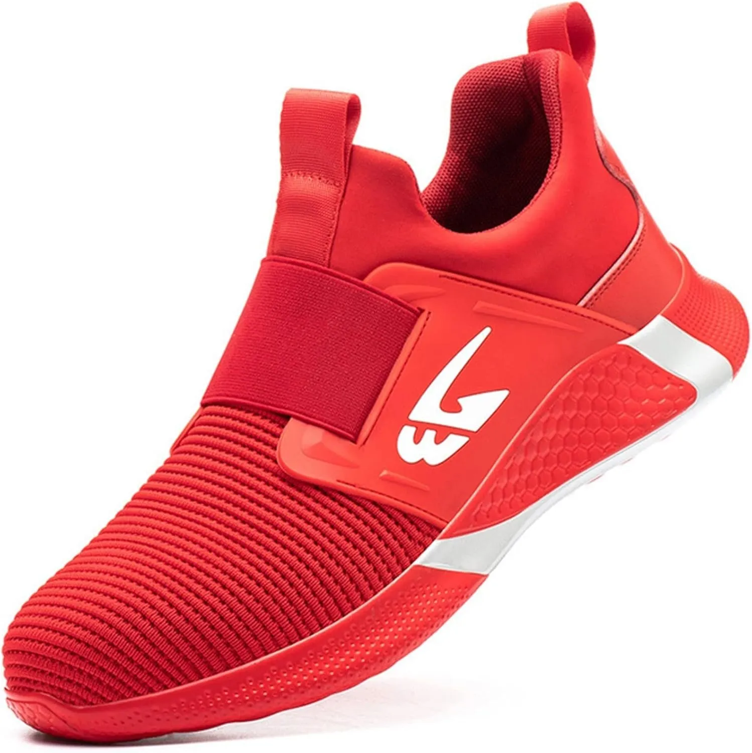 Men Safety Shoes Women Steel Toe Trainers Lightweight Work Shoes Breathable Industrial Sneaker (Color : Red, Size : 5 US)
