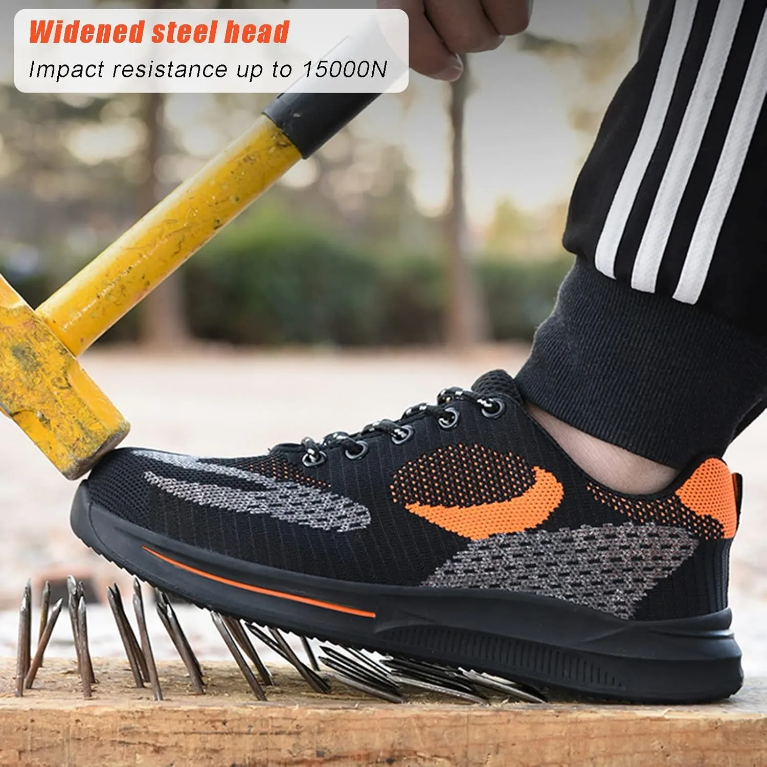 Men's and Women's Anti-Bashing and Anti-stabbing Steel-clad Safety Shoes Lightweight Breathable Non-Slip Work Shoes (Color : Gray-Pink, Size : 5.5)