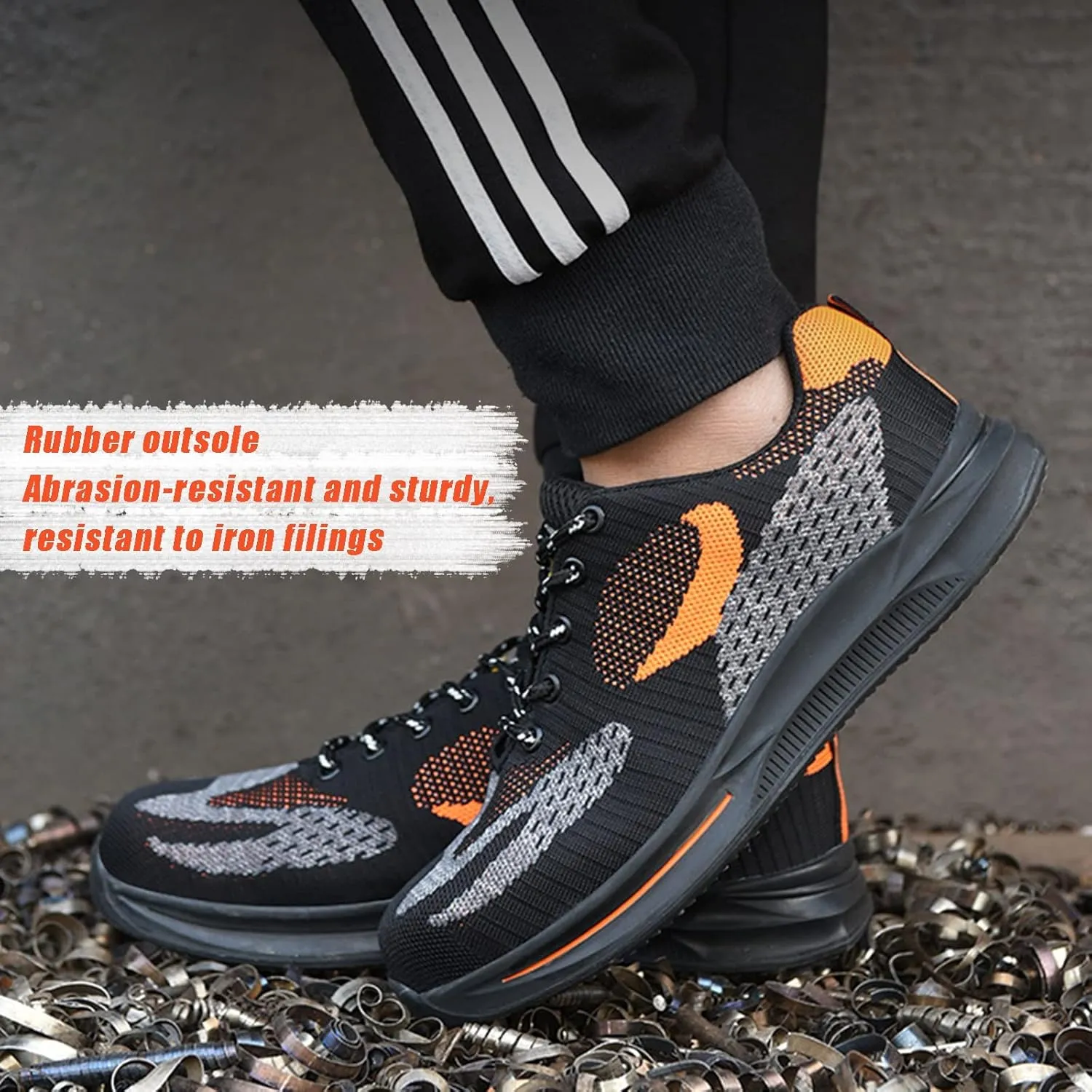 Men's and Women's Anti-Bashing and Anti-stabbing Steel-clad Safety Shoes Lightweight Breathable Non-Slip Work Shoes (Color : Gray-Pink, Size : 5.5)