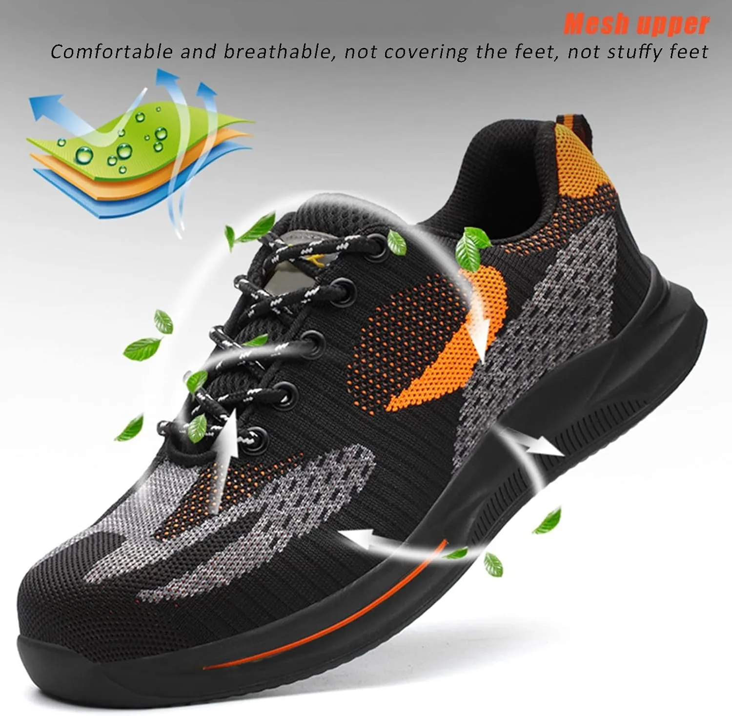 Men's and Women's Anti-Bashing and Anti-stabbing Steel-clad Safety Shoes Lightweight Breathable Non-Slip Work Shoes (Color : Gray-Pink, Size : 5.5)