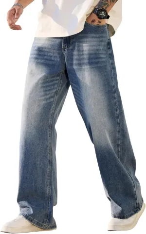 Men's Baggy Jeans Y2K Vintage Wide Leg Denim Pants Hip Hop Extra Loose Skater Jeans Streetwear