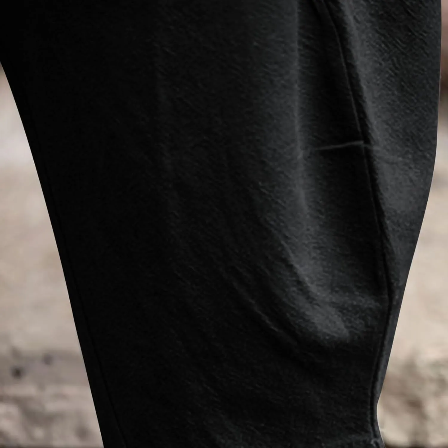 Mens Casual Linen Pants Below Knee Relaxed Fit Wide Leg Baggy Trousers Elastic Waistband Capri Comfy Gym Pants