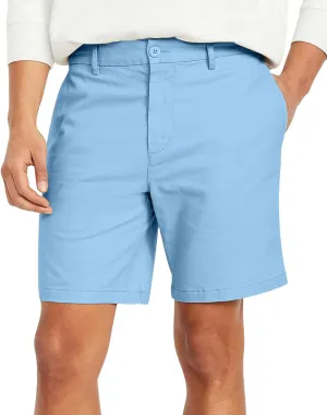 Men's Cotton Chino Shorts Elastic Waist Straight Fit Casual Shorts Slim Lightweight Summer Shorts Plus Size