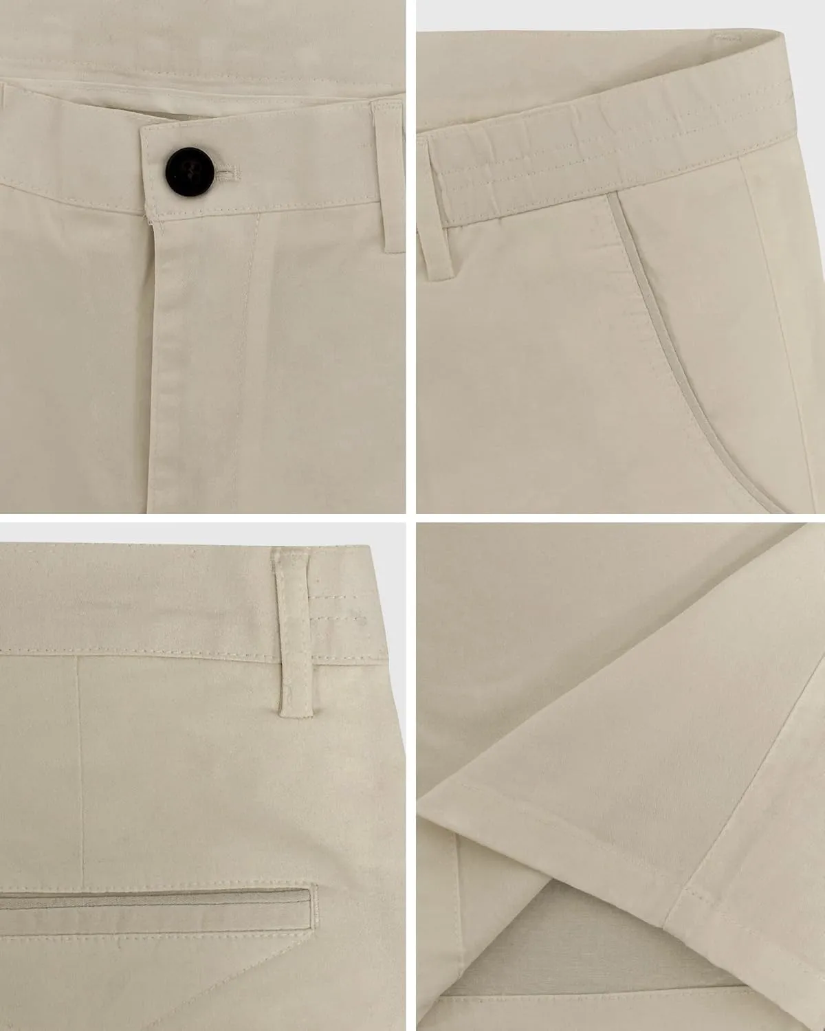 Men's Cotton Chino Shorts Elastic Waist Straight Fit Casual Shorts Slim Lightweight Summer Shorts Plus Size