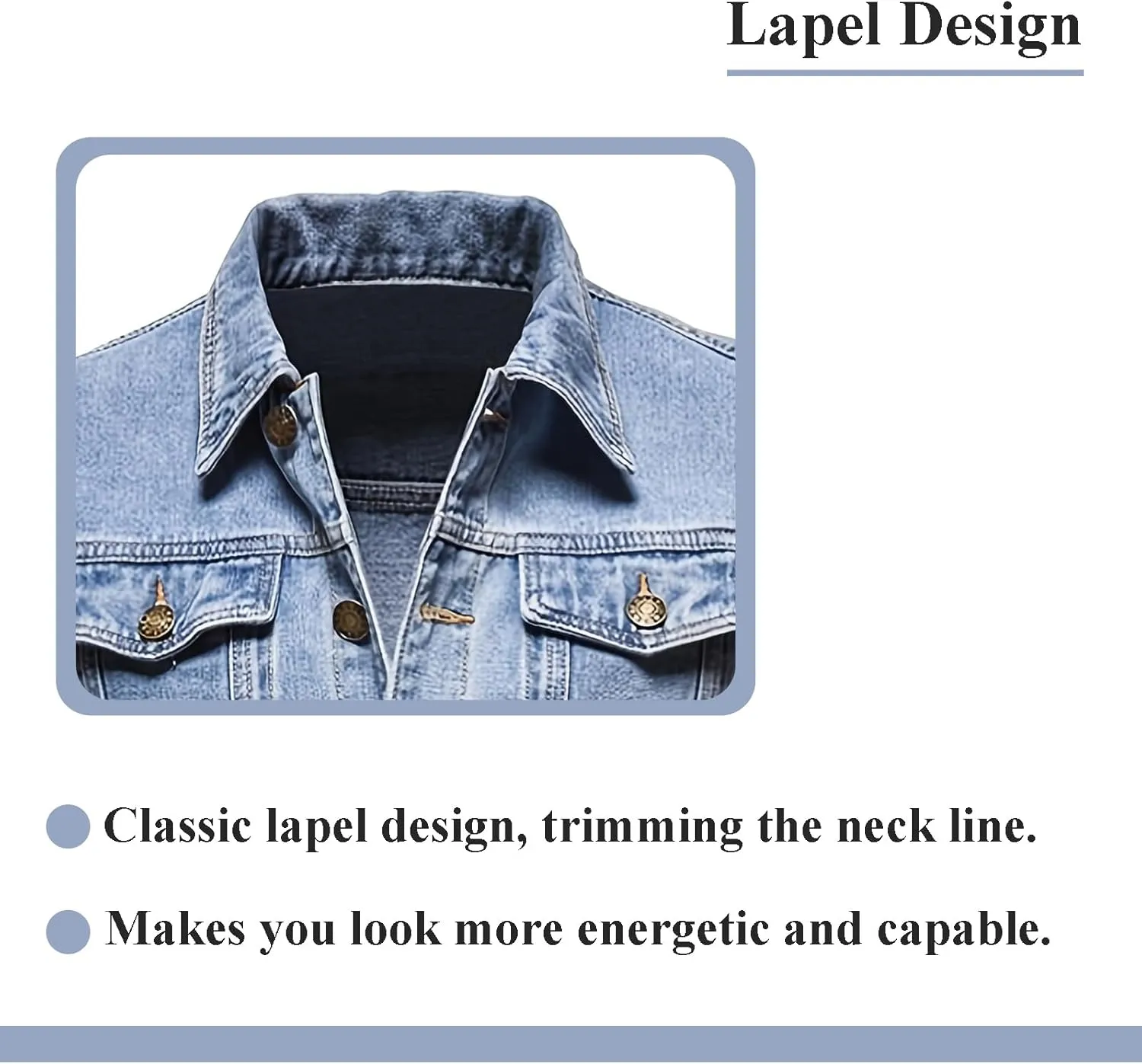 Men's Denim Jacket Vintage-Inspired Jean Jacket with Multiple Pockets - Cotton Blend, Machine Washable
