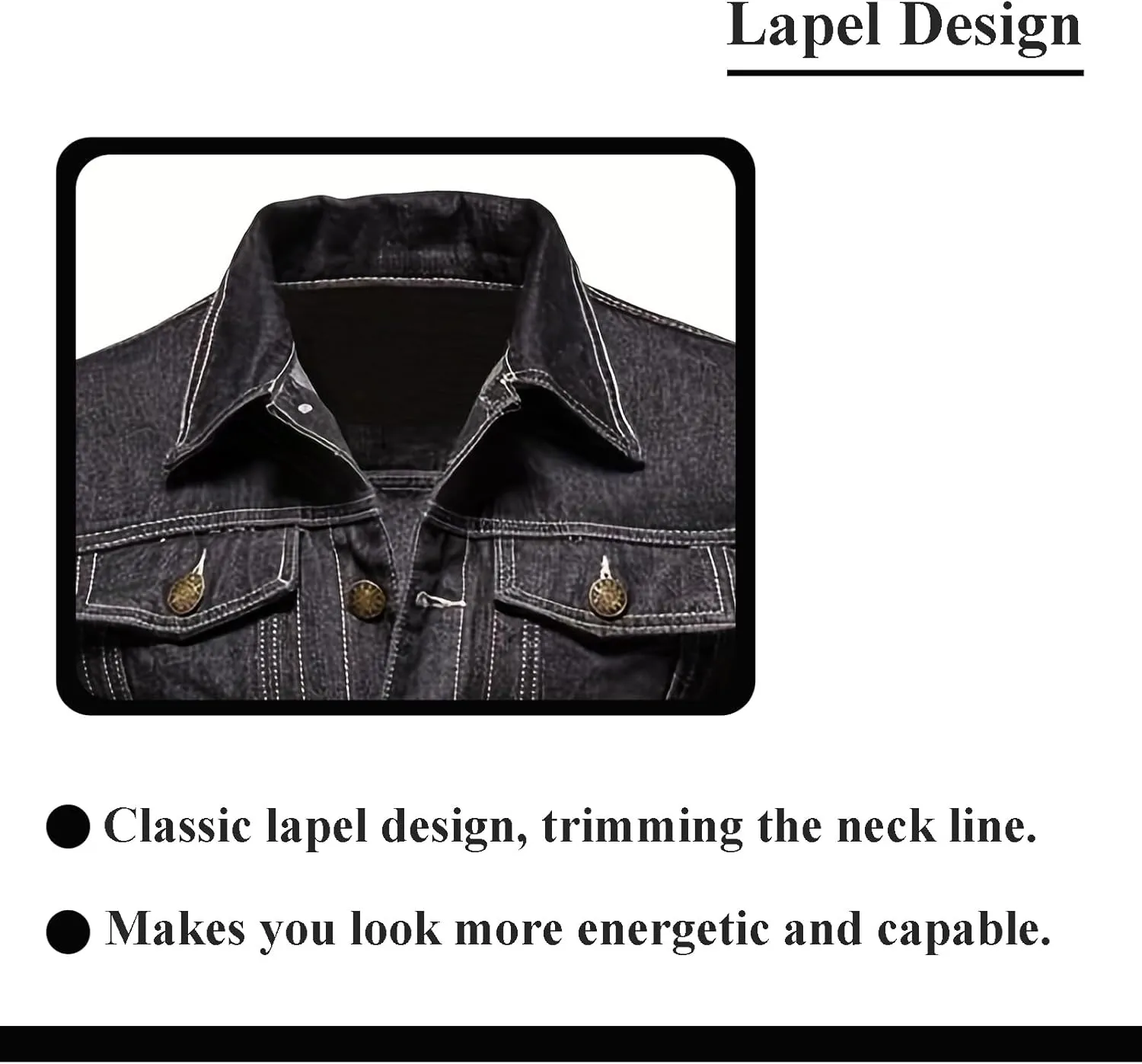 Men's Denim Jacket Vintage-Inspired Jean Jacket with Multiple Pockets - Cotton Blend, Machine Washable