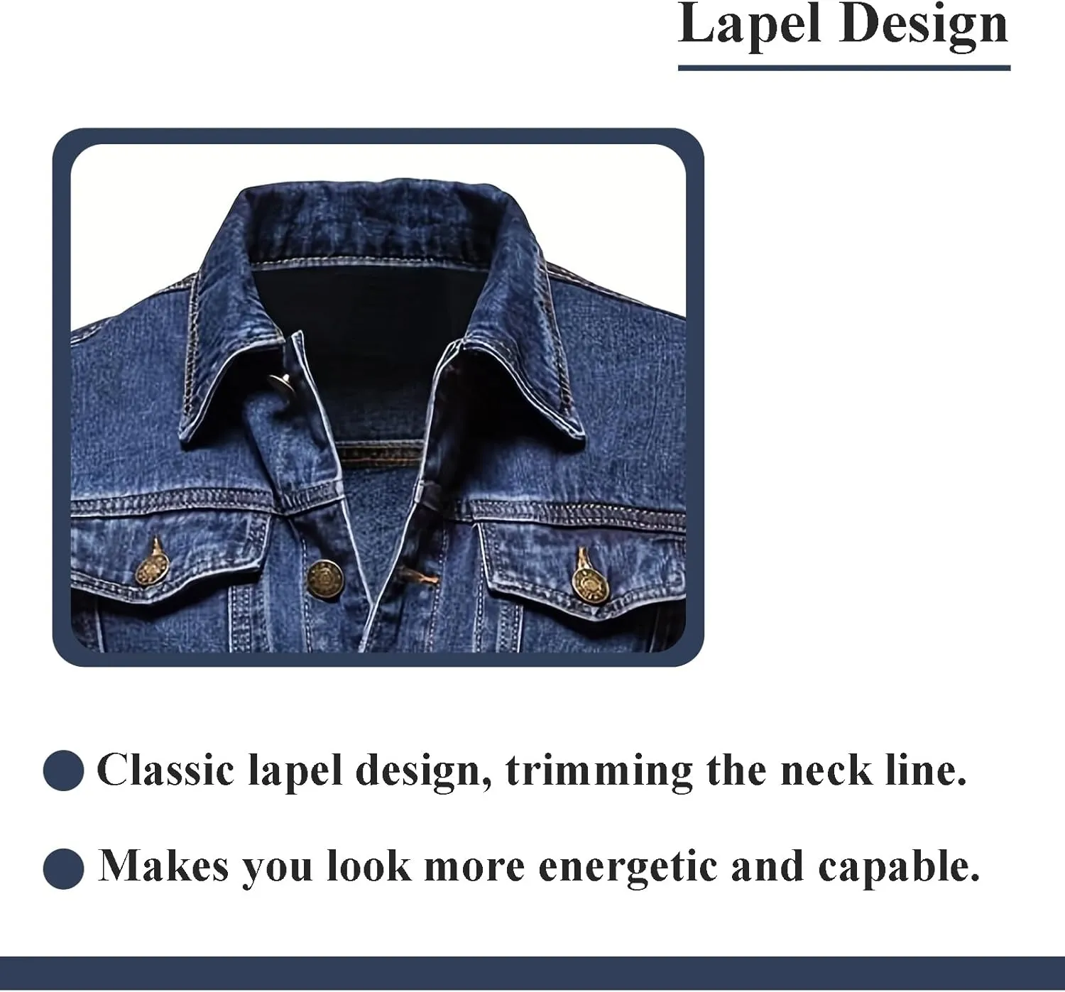 Men's Denim Jacket Vintage-Inspired Jean Jacket with Multiple Pockets - Cotton Blend, Machine Washable