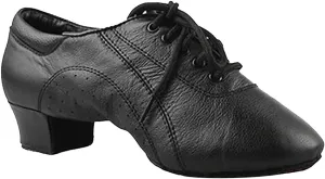 Mens Jazz Wedding Party Ballroom Tango Closed Toe Leather Chacha Dance Shoes, Black, 9.5
