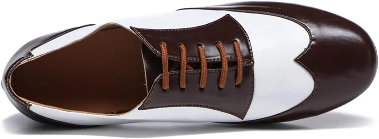 Men's Leather Round Toe Dancing Shoes for Latin Rumba Waltz Tango Performence Ballroom Dance Shoes