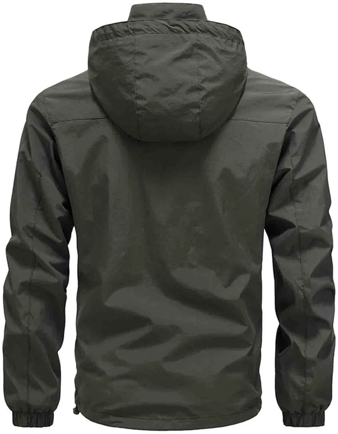 Mens Lightweight Windbreaker Casual Jackets Packable Shell Jacket Raincoat with Hood Hiking Travel Outdoor Outerwear