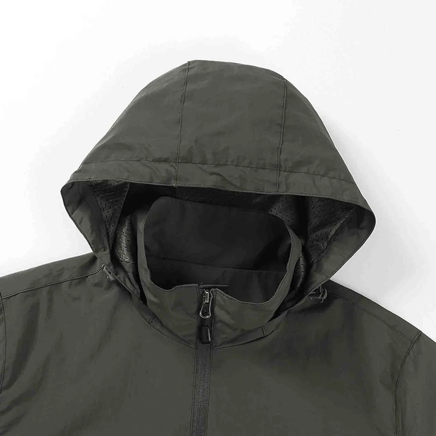 Mens Lightweight Windbreaker Casual Jackets Packable Shell Jacket Raincoat with Hood Hiking Travel Outdoor Outerwear