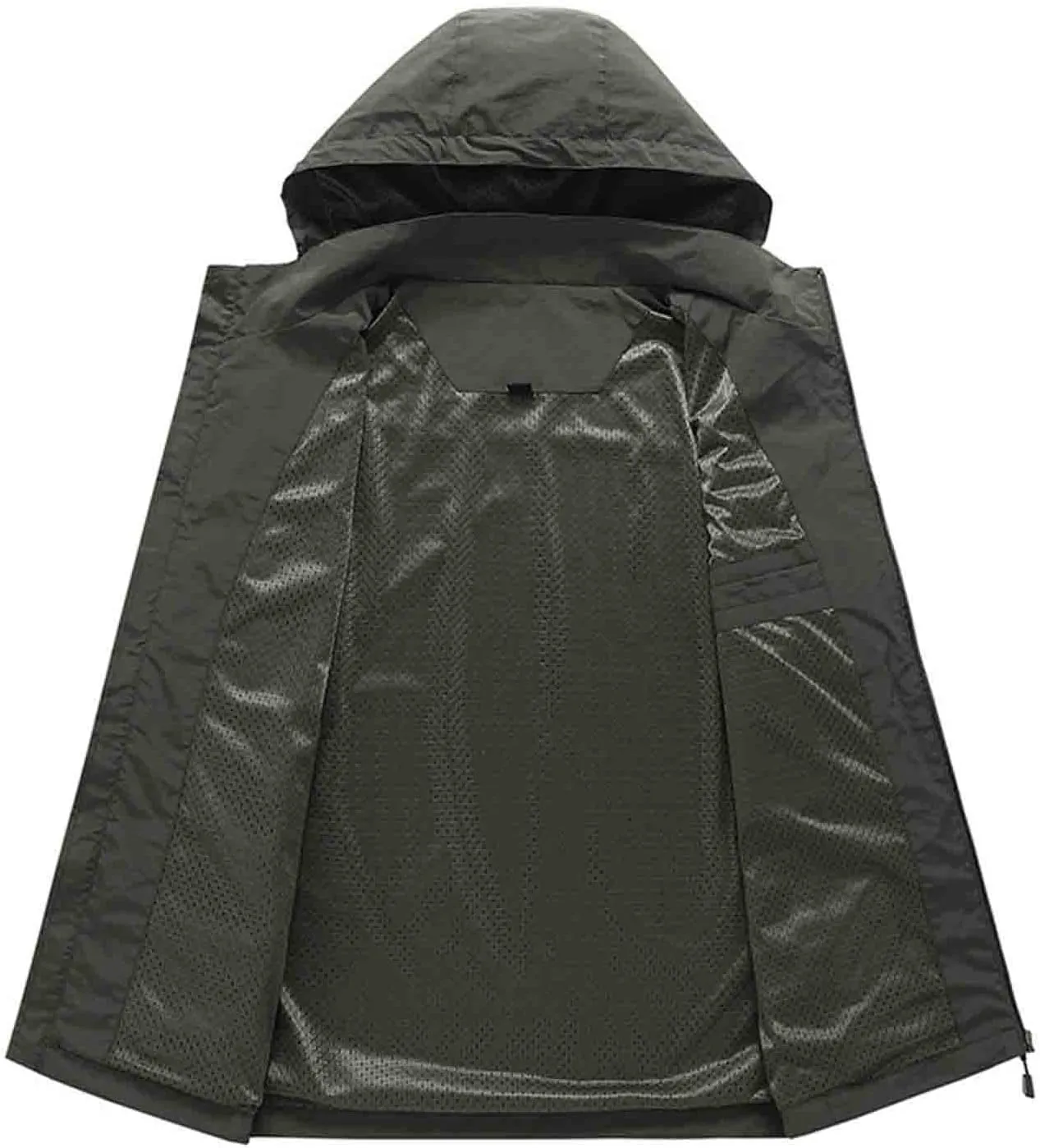 Mens Lightweight Windbreaker Casual Jackets Packable Shell Jacket Raincoat with Hood Hiking Travel Outdoor Outerwear